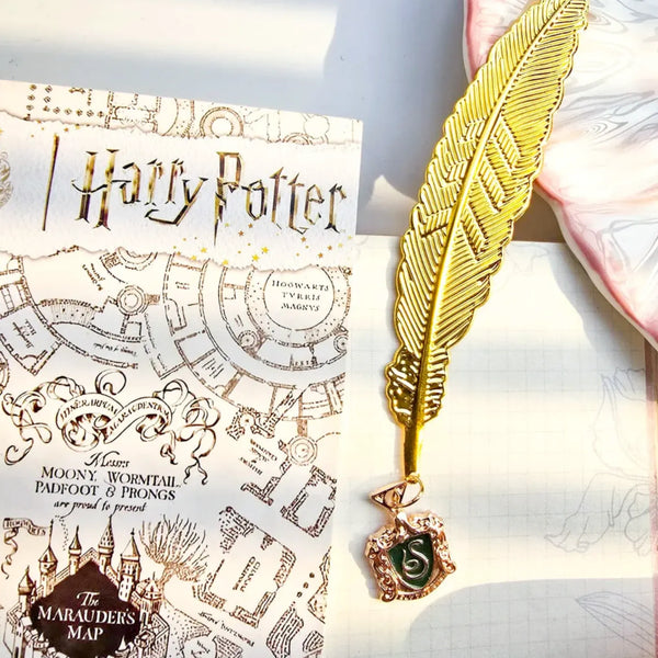 Hogwarts Academia Golden Feather Bookmark