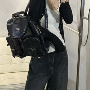 VW Subculture Black Grained Vegan Leather Backpack