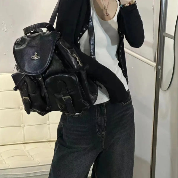 VW Subculture Black Grained Vegan Leather Backpack