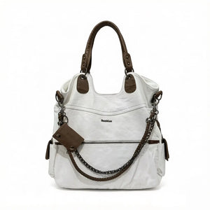 Bohemian Dual-Tone Slouchy Hobo Shoulder Bag