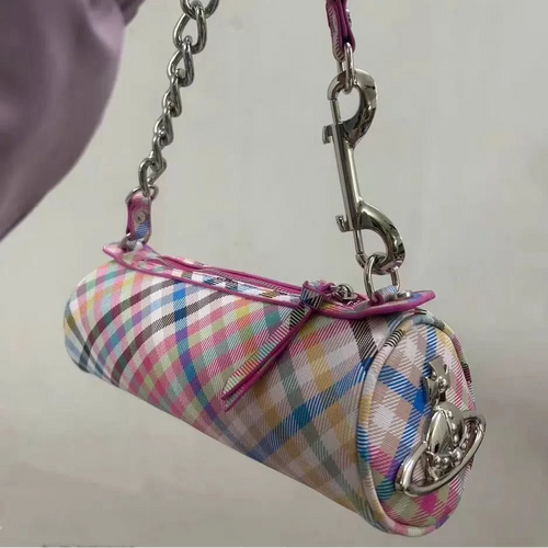 VW Metallic Vegan Leather Cylinder Barrel Bag
