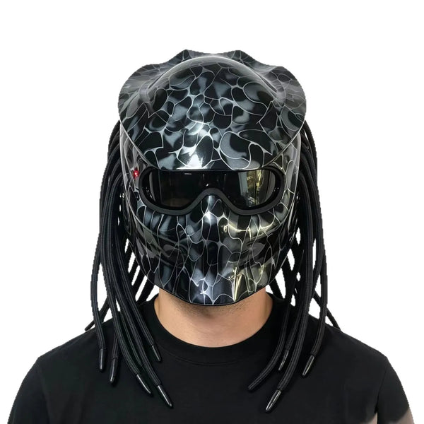 Yautja Berserker Dreadlock Motorcycle Helmet
