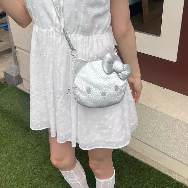 Hello Kitty Blackout Velvet Plush Crossbody Bag