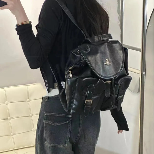 VW Subculture Black Grained Vegan Leather Backpack
