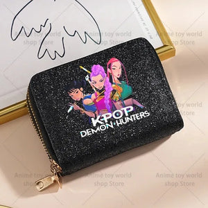 K-Pop Demon Hunters Glitter Compact Zipper Wallet