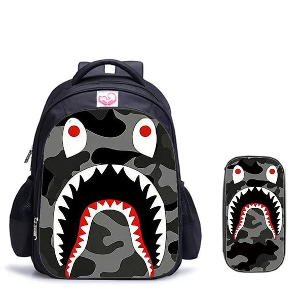 SPG Savage Shark Graphic Streetwear Backpacks