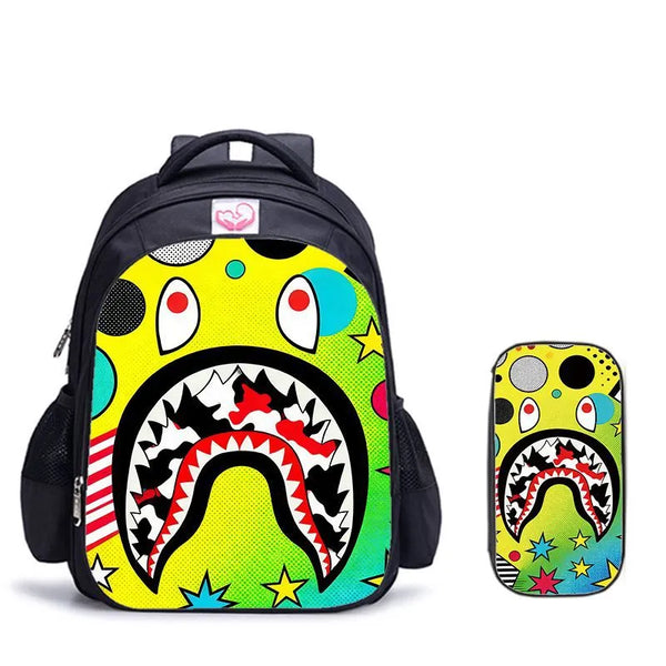 SPG Savage Shark Graphic Streetwear Backpacks