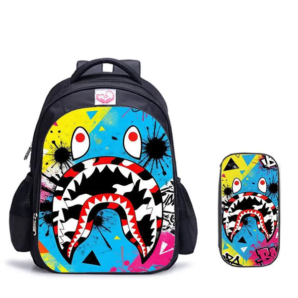 SPG Savage Shark Graphic Streetwear Backpacks
