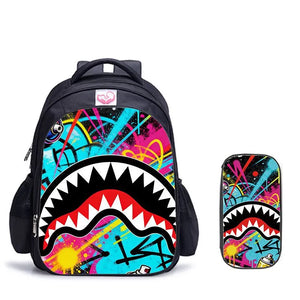 SPG Savage Shark Graphic Streetwear Backpacks