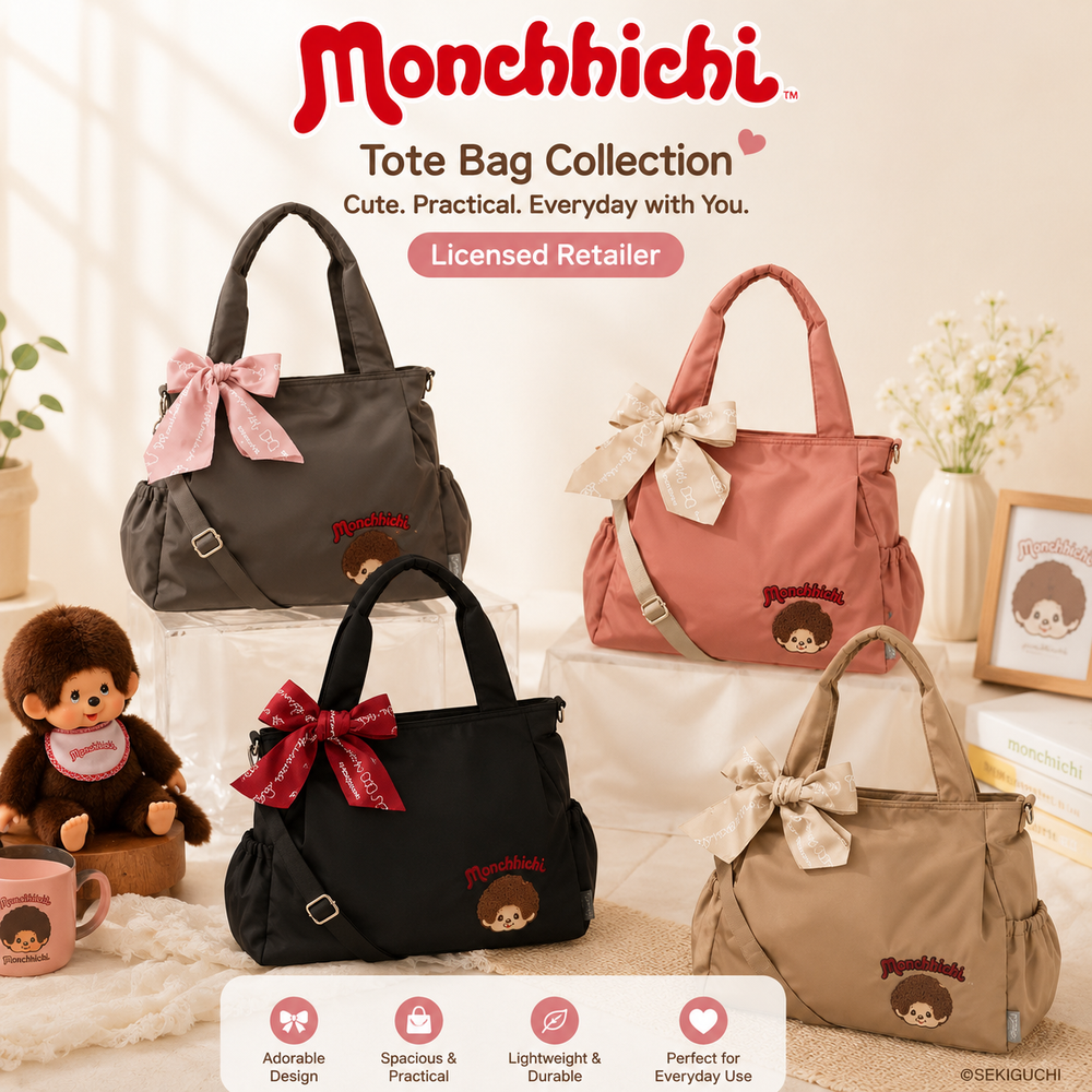 Monchhichi Sweetheart Bow Tote Bag