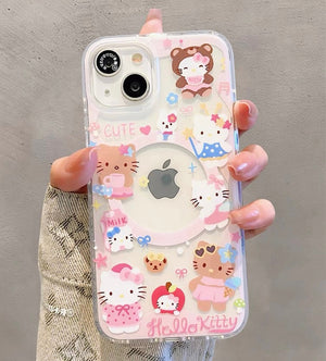 Kawaii Kitty Phone Case for iPhone 12/12pro max/13/13pro/13pro max/14/14pro/14pro max/15/15pro/15pro max/16/16pro/16pro max PN7034 - Bear Hugs