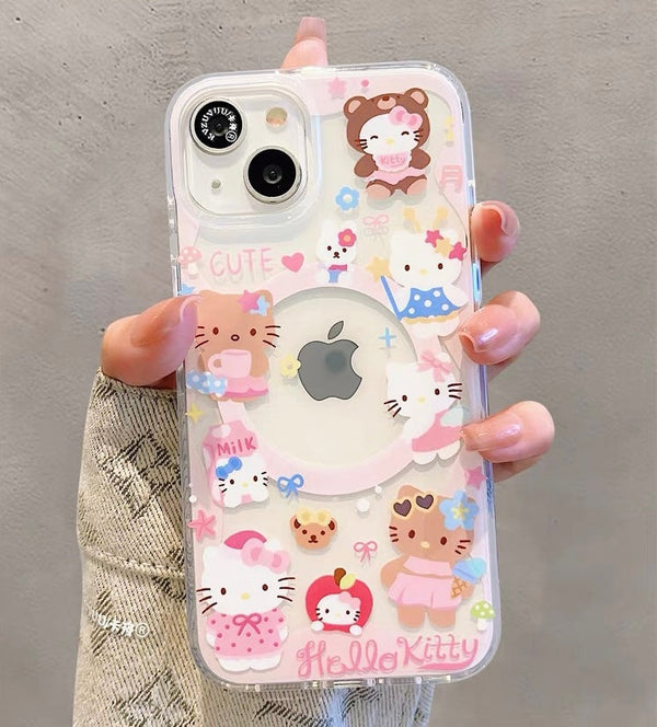 Kawaii Kitty Phone Case for iPhone 12/12pro max/13/13pro/13pro max/14/14pro/14pro max/15/15pro/15pro max/16/16pro/16pro max PN7034 - Bear Hugs