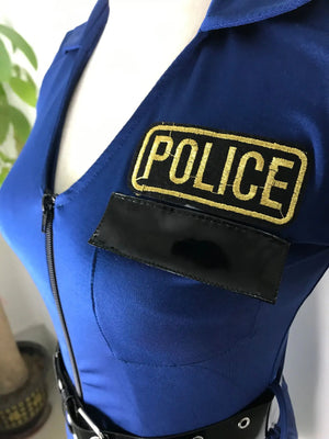 5Pcs Set Blue Female Police Officer Cop Costume Sexy Policewomen Uniform Halloween Police Woman Cosplay Fancy Dress - Bear Hugs