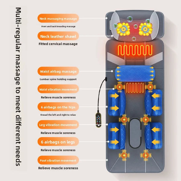 Multifunctional Smart Full Body Electric Massager Home Use Airbag Kneading Heating Mattress Neck Waist Leg Kneading Machine - Bear Hugs