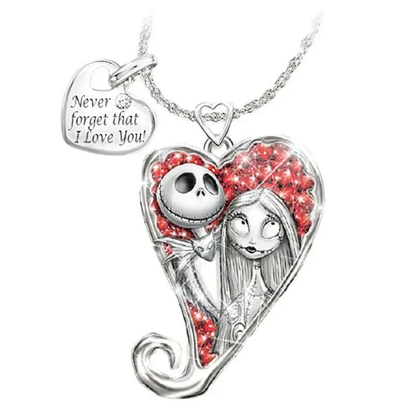Sally & Jack Skellington Couple Necklace Set