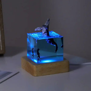 Brave Diver & Diving Fish Resin Night Light