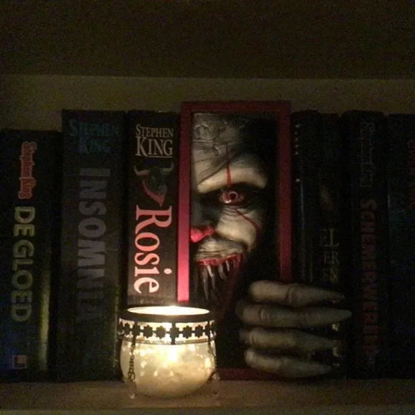 Bibliophile Beast Bookshelf Horror Mark