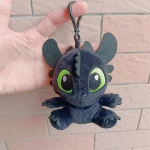Shadowy Scales Night Furry Dragon Keychain