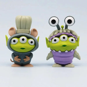 Green Alien Cosplay Crew Figurine Set