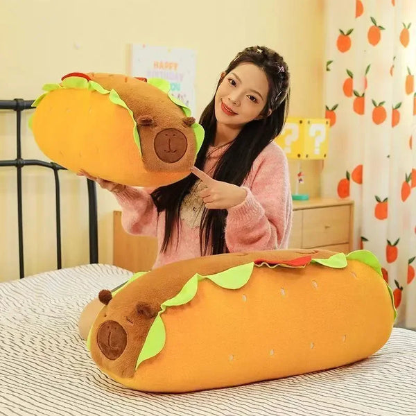 Capy Hot Dog Plush Pillow