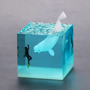 Brave Diver & Diving Fish Resin Night Light