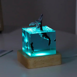 Brave Diver & Diving Fish Resin Night Light