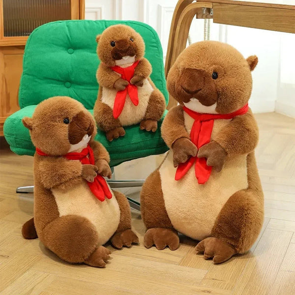 Red Scarf Beaver Plushie
