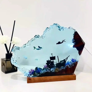 Mermaid & Diver Resin Night Light