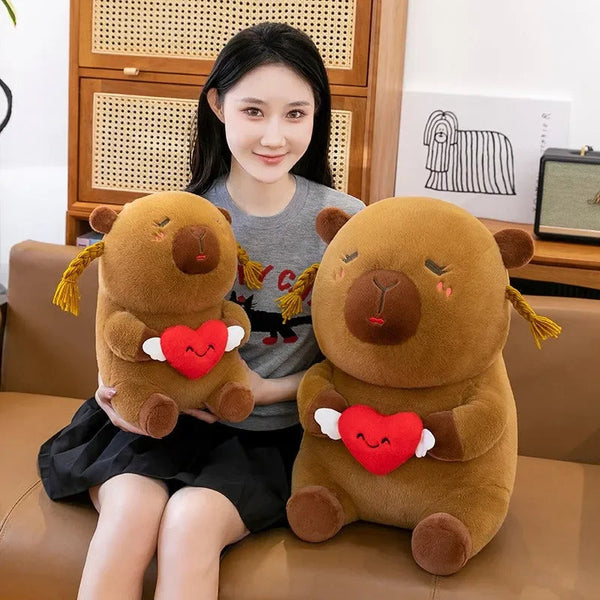 Pigtailed Sweetheart Capybara Plush