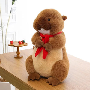 Red Scarf Beaver Plushie