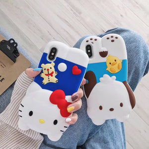 Kawaii Cartoon Phone Case for iphone 6/6s/6plus/7/7plus/8/8P/X/XS/XR/XS Max PN1250 - Bear Hugs