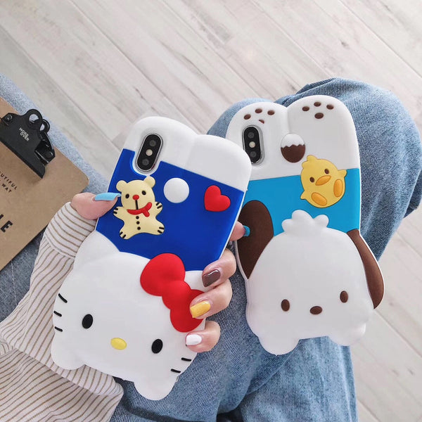Kawaii Cartoon Phone Case for iphone 6/6s/6plus/7/7plus/8/8P/X/XS/XR/XS Max PN1250 - Bear Hugs