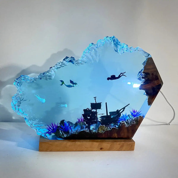Mermaid & Diver Resin Night Light