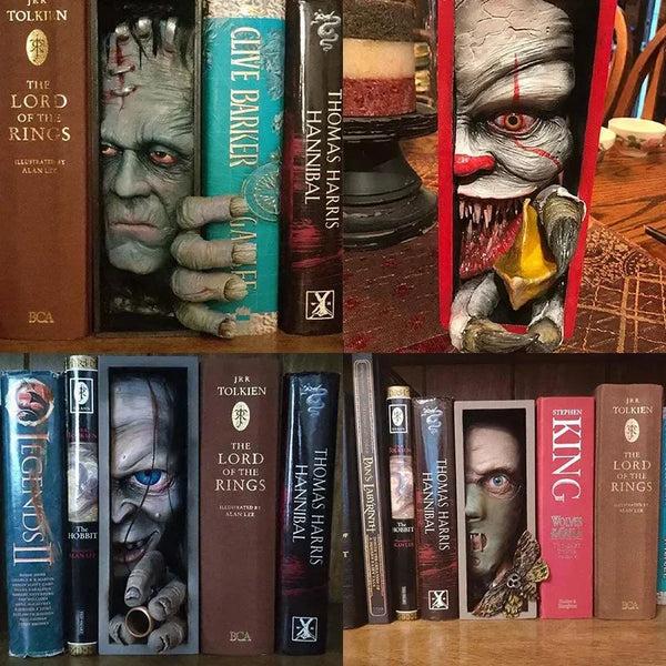 Bibliophile Beast Bookshelf Horror Mark