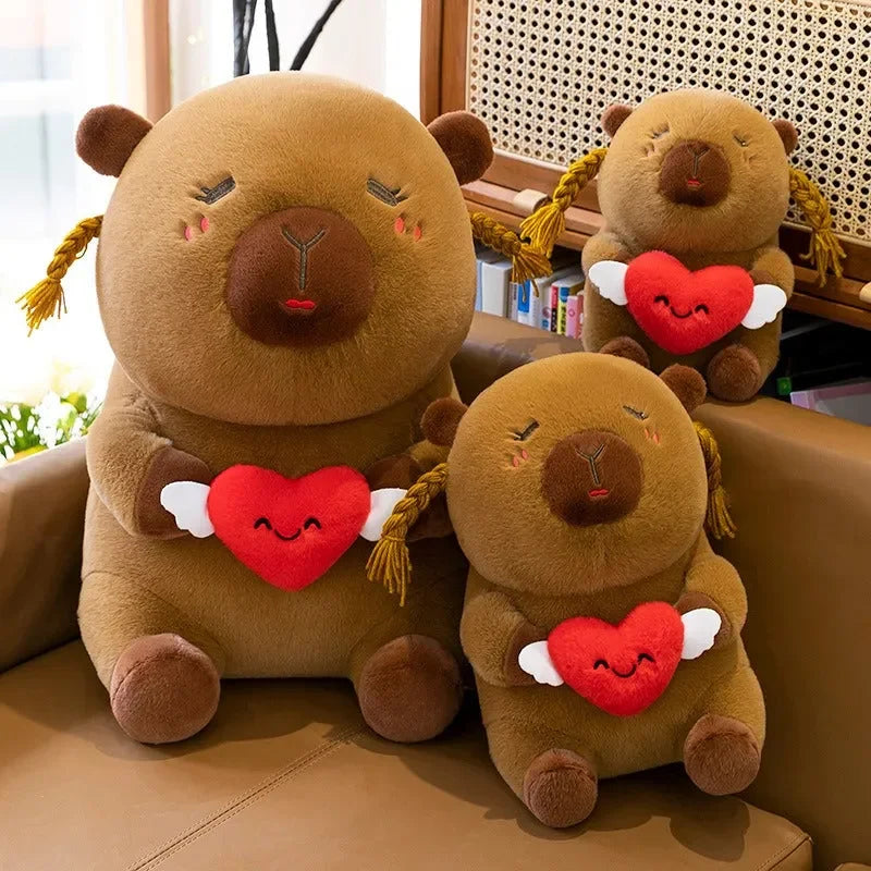 Pigtailed Sweetheart Capybara Plush