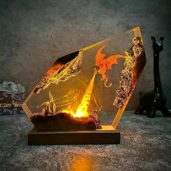 Dragon Glory Resin Night Light