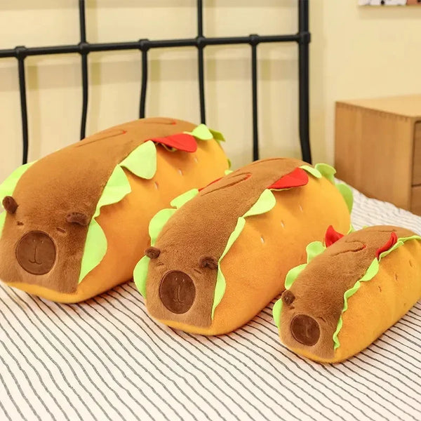 Capy Hot Dog Plush Pillow