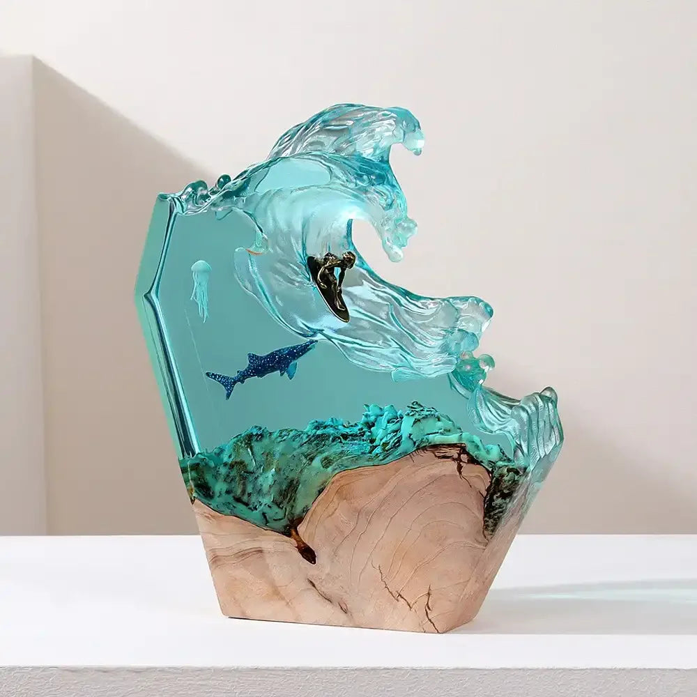 Surfing Ocean Wave Resin Night Light