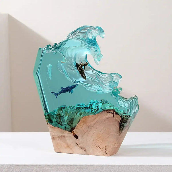 Surfing Ocean Wave Resin Night Light