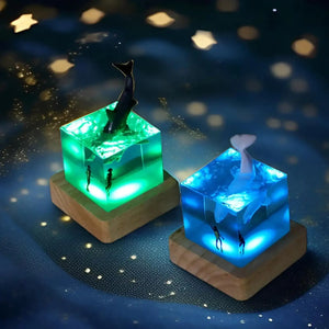 Brave Diver & Diving Fish Resin Night Light