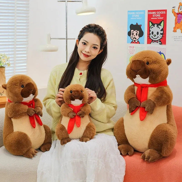 Red Scarf Beaver Plushie