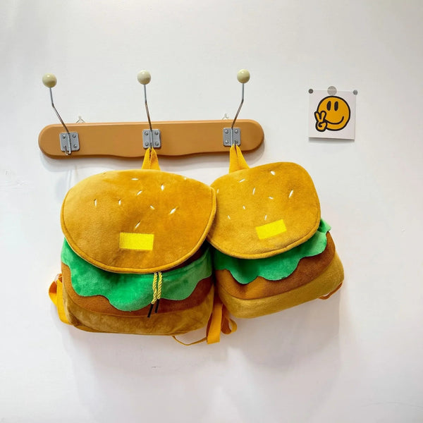 Burger Shaped Plush Backpack