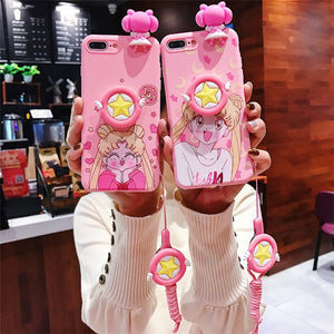Pink Usagi Phone Case for iphone 6/6s/6plus/7/7plus/8/8P/X/XS/XR/XS Max PN1124 - Bear Hugs