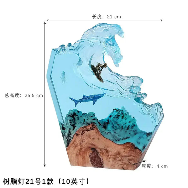 Surfing Ocean Wave Resin Night Light