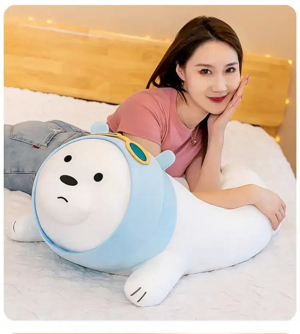 WBB Ski-Ready Snow Bear Plush Pillow