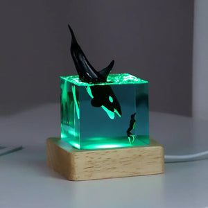 Brave Diver & Diving Fish Resin Night Light