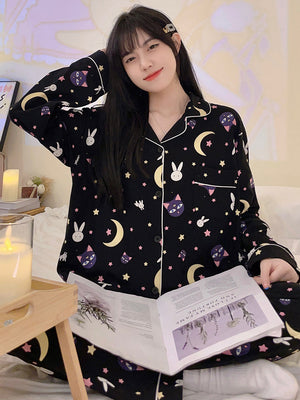 Kawaii Luna Cat Pajamas Suits PN5678 - Bear Hugs
