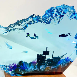 Mermaid & Diver Resin Night Light