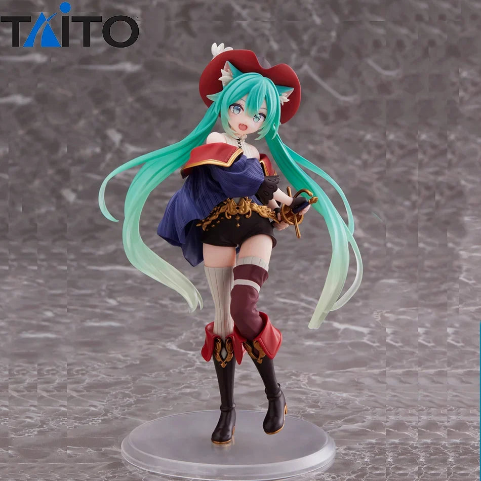 Hatsune Miku Desktop Cute Action Figure Tale Wonderland Miku Puss in Boots Anime Figurine Kawaii Girl Model Toy Adorable Decor - Bear Hugs