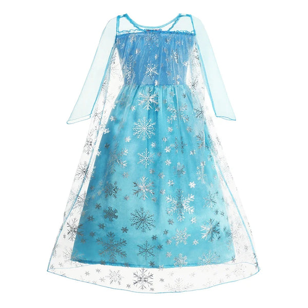 Girls Snow Queen Kids Costumes Girls Carnival Party Prom Gown Elsa Robe-Playing Children Clothing Princess Dress Birthday Dress - Bear Hugs